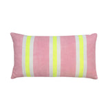 Sailing stripe Cushion - pink + sulfur yellow