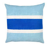 Racing Stripe cushion - powder blue + cobalt 50cm