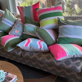 Multi Stripe linen cushion 50cm