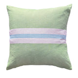 Tennis Stripe cushion - Spring green + blue 50cm