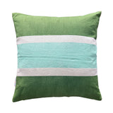 Racing Stripe cushion - Moss, Aqua + olive green 50cm