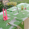 Green Graffiti linen tablecloth