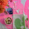 Highlighter pink Graffiti linen tablecloth