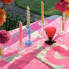 Highlighter pink Graffiti linen tablecloth