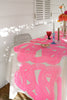 Highlighter pink Graffiti linen tablecloth