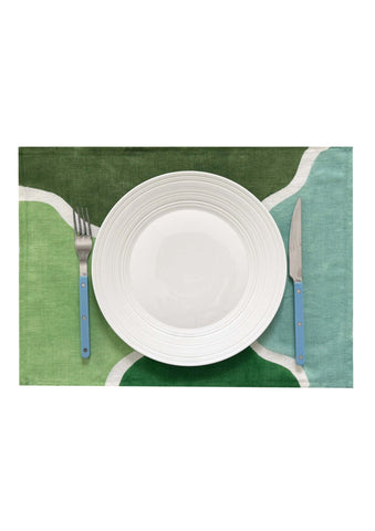 Green Crazy Pave linen Placemats (set of 4)