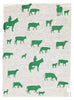 Green Muster linen tea towel (Natural and off-white)