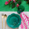 Green Colourblock linen tablecloth