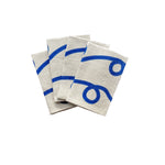 natural linen napkins with blue squiggles