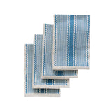 Blue Tuxedo stripe linen napkins (set of 4)