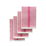 Pink Tuxedo stripe linen napkins (set of 4)