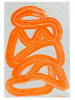 Neon orange Graffiti linen tea towel (Natural and off-white)