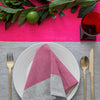 Neon pink Colourblock linen tablecloth