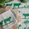 Green Paddock linen tablecloth