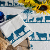 Navy Paddock linen tablecloth