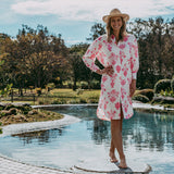 Aqua door Designs x Goondiwindi Cotton pink Vase relaxed beach dress SALE
