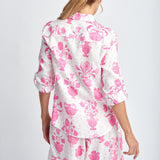 Aqua door Designs x Goondiwindi Cotton pink Vase linen shirt SALE