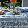 Blue Pomegranate linen tablecloth