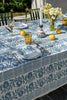 Blue Pomegranate linen tablecloth