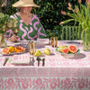 Pink Pomegranate linen tablecloth