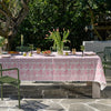 Pink Pomegranate linen tablecloth