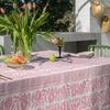 Pink Pomegranate linen tablecloth