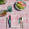 Pink Pomegranate linen tablecloth