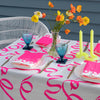 Highlighter pink Ribbon linen tablecloth