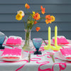 Highlighter pink Ribbon linen tablecloth