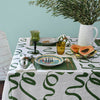 Olive Ribbon linen tablecloth