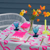 Highlighter pink Ribbon linen tablecloth