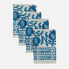 Blue Pomegranate linen napkins (set of 4)