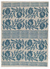 Blue Pomegranate linen tea towel (Natural and off-white)