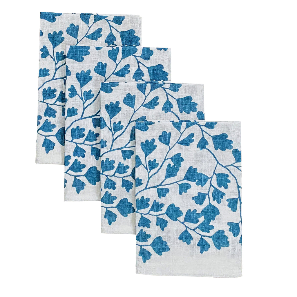 Blue Parsley linen napkins (set of 4)