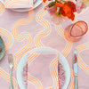 Blush + neon orange Spaghetti linen tablecloth