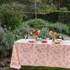 Blush + neon orange Spaghetti linen tablecloth