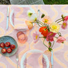 Blush + neon orange Spaghetti linen tablecloth