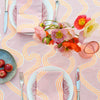 Blush + neon orange Spaghetti linen tablecloth