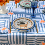 Blue Capri linen tablecloth