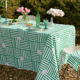 Green Capri linen tablecloth