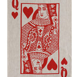 Red Queen of Hearts linen tea towel (Natural and off-white)