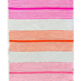 Tuxedo Stripe neon crimson, neon orange + flamingo linen tea towel (Natural and off-white)