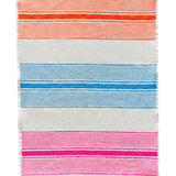 Tuxedo Stripe neon orange, sky blue + highlighter pink linen tea towel (Natural and off-white)