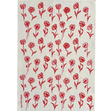 Red Poppies linen tea towel (Natural and off-white)