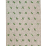 Green Bees linen tea towel (Natural and off-white)