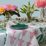 Dusty pink Christmas tree linen napkins (set of 4)