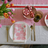 Pink + red Tennis stripe linen tablecloth