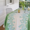 Duckegg + green Tulips linen tablecloth