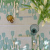 Duckegg + green Tulips linen tablecloth