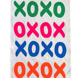 Bold XOXO linen tea towel (Natural and off-white)